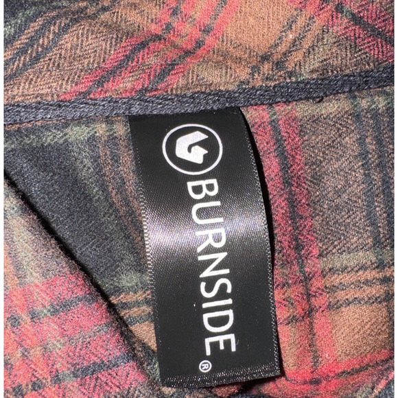 Burnside Men’s Plaid Flannel Shirt Crimson Red Size Large NWT Camping Grunge - Picture 12 of 13